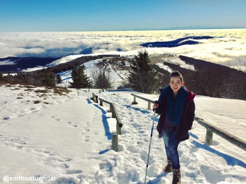 Hiking in the snow next the Grand Ballon