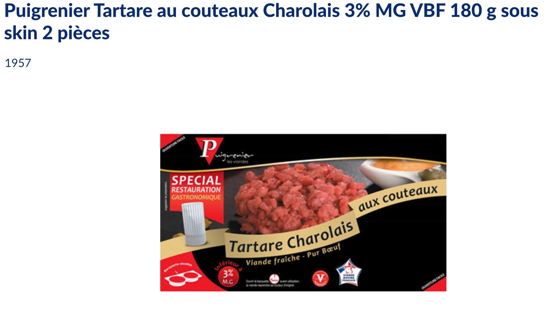 Boeuf tartare chế biến sẵn