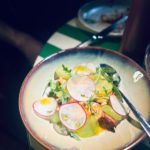 Grilled octopus served with Ajo Blanco